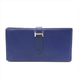 【中古】良品 HERMES エルメス エプソン ベアンスフレ ブルー 財布 ウォレット 二つ折り ブランド 小物 ファッション k5911