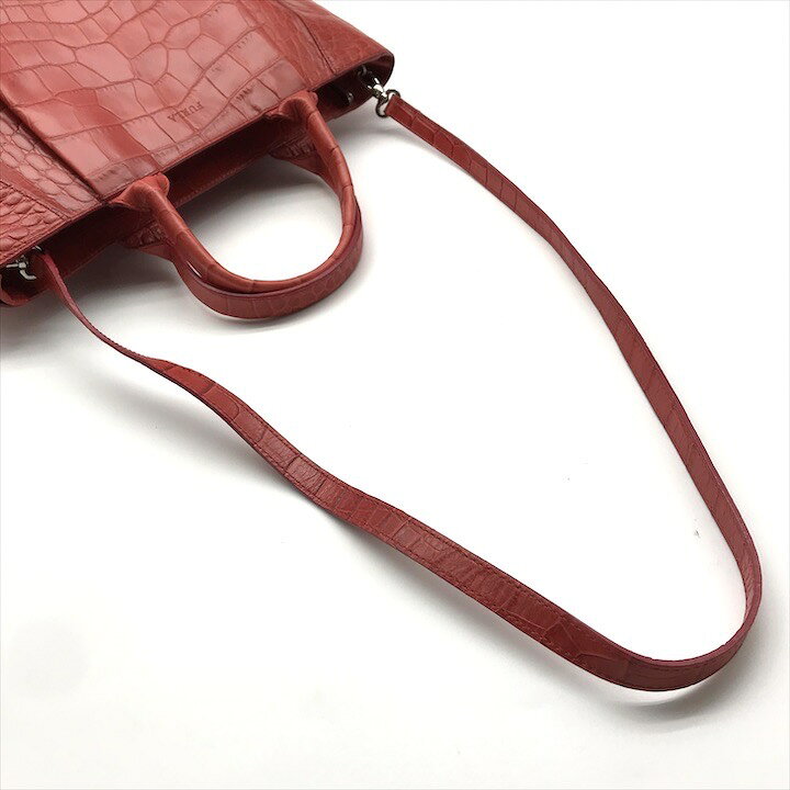 楽天市場】【中古】良品 FURLA フルラ クロコ型押し 2WAY トート 
