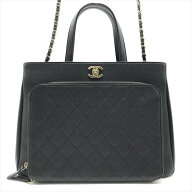 【中古】超美品 CHANEL シャネル ココマーク キャビアスキン マトラッセ ターンロック チェーン ショルダ…