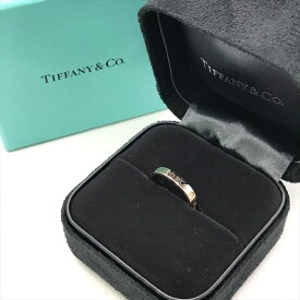 【中古】超美品 TIFFANY＆Co. ティファニー フラット バンド 3P Au750 K18 3.6g 7号 リング 指輪 アクセサリー ゴールド レディース 箱付き yn02