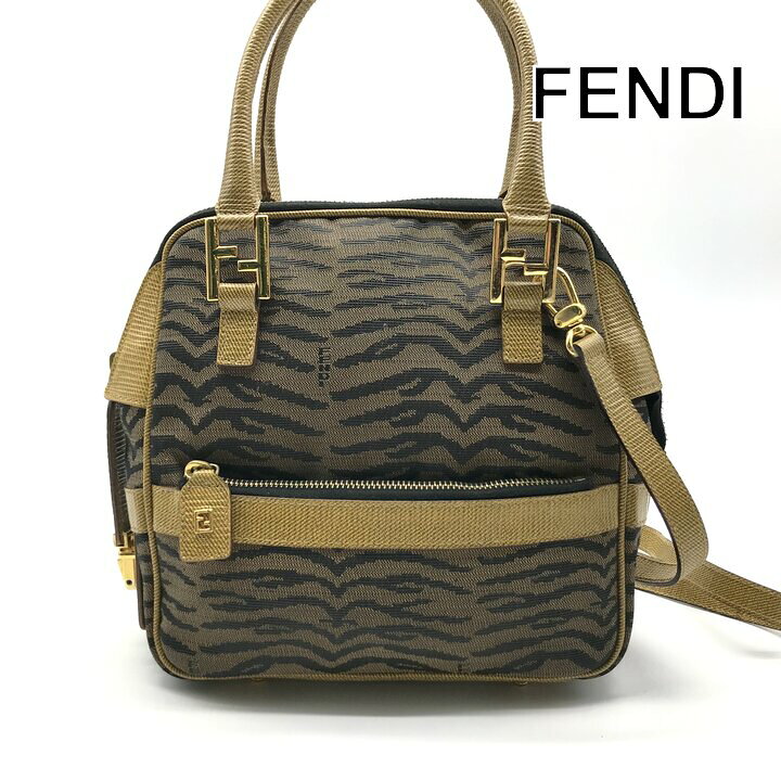 楽天市場】【中古】美品 FENDI フェンディ ゼブラ柄 キャンバス 2way 