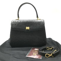極美品タグしおり付】JRA オーストリッチレザー ハンドバッグ 日本製 
