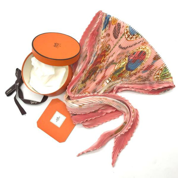 楽天市場】【中古】HERMES エルメス プリーツ 大判 スカーフ シルク 