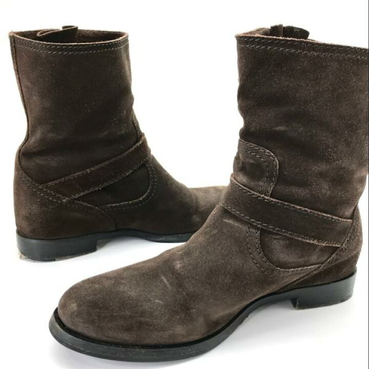 楽天市場】【中古】PRADA プラダ スエード ショート ブーツ 38 茶色 