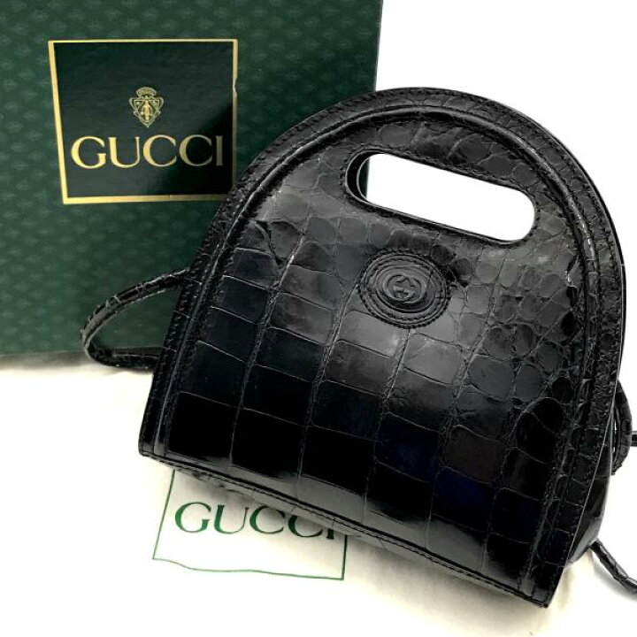 楽天市場】【中古】GUCCI グッチ 本クロコ ロゴ 2WAY ミニ ハンド 