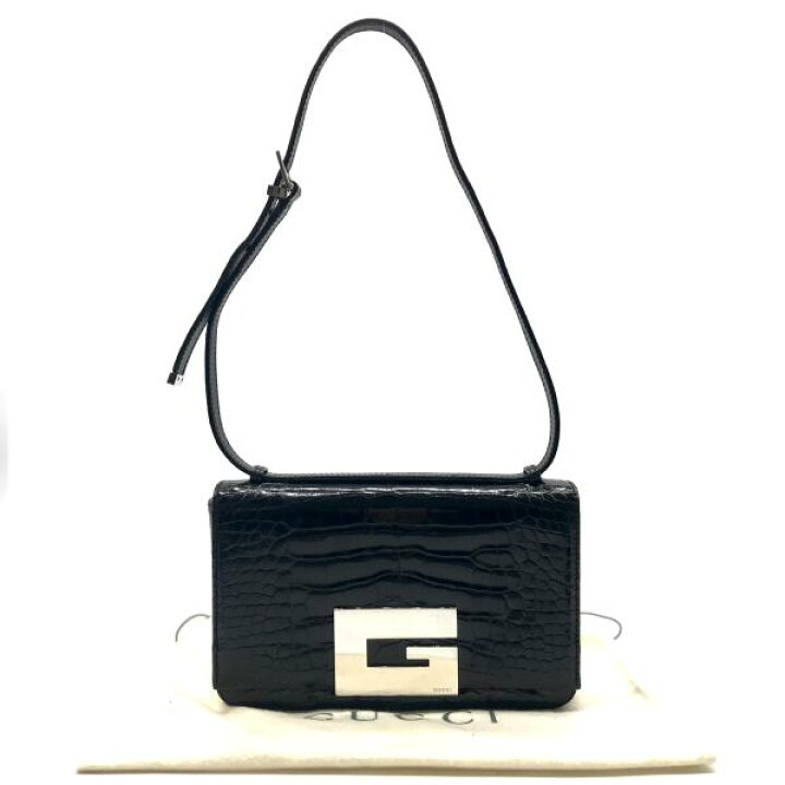 楽天市場】【中古】GUCCI グッチ 本クロコ センター割り ロゴ金具 