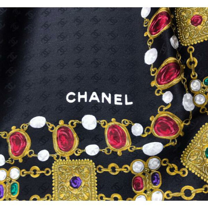楽天市場】【中古】CHANEL シャネル グリポア柄 ココマーク スカーフ  