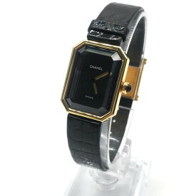【中古】CHANEL シャネル プルミエール 18k 750 本クロコ 腕時計 M 正規ベルト ゴールド M9379