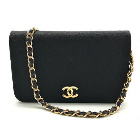 【中古】美品 CHANEL シャネル ココマーク ミニマトラッセ コットン プッシュロック チェーン ショルダー バッグ ブラック a1736