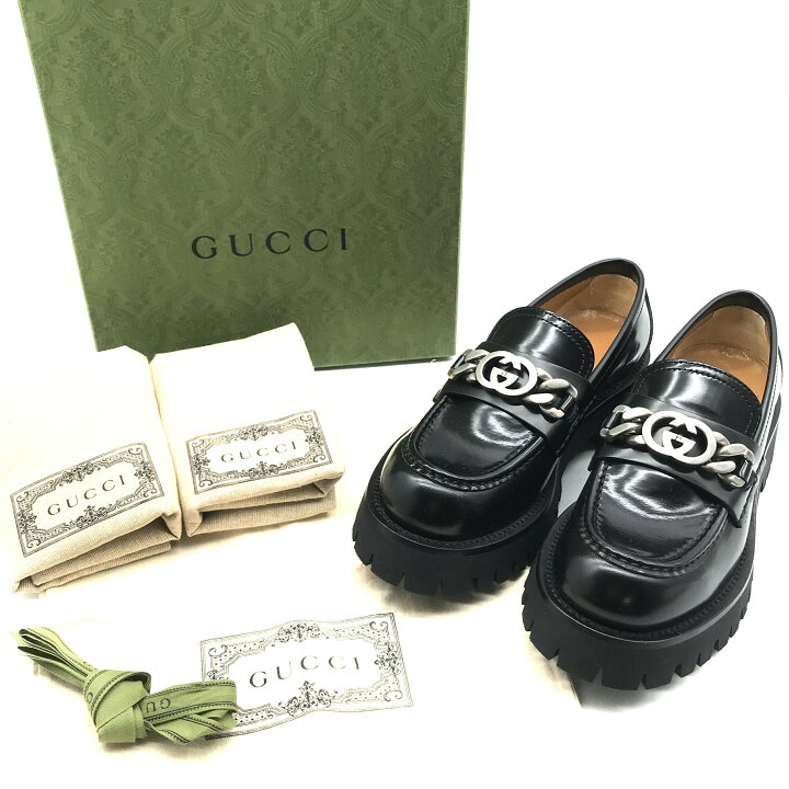 楽天市場】【中古】美品 GUCCI グッチ インターロッキング ラグソール 