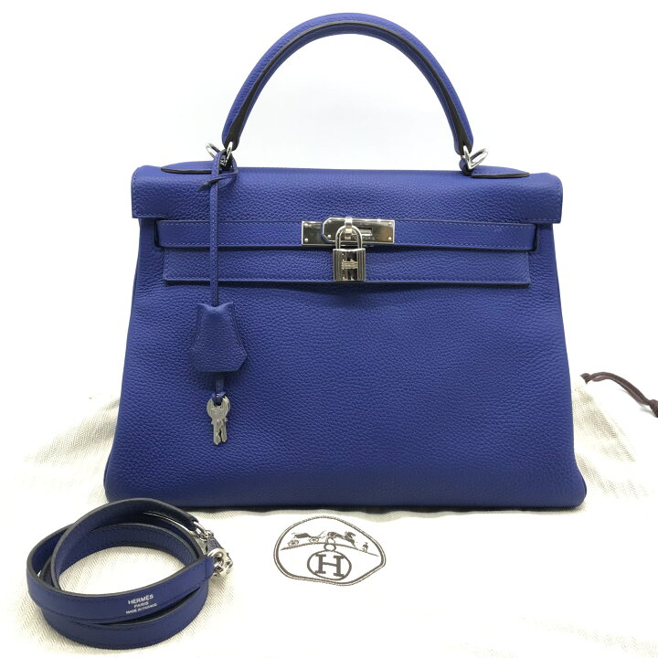 楽天市場】【中古】美品 HERMES エルメス ケリー32 トゴ ブルー 