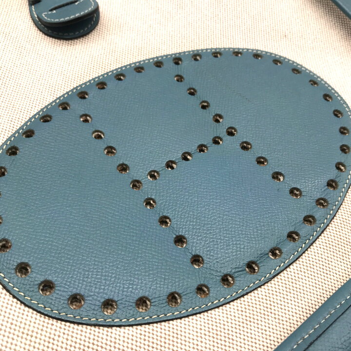 楽天市場】【中古】良品 HERMES エルメス エヴリンI トワル ブルー  