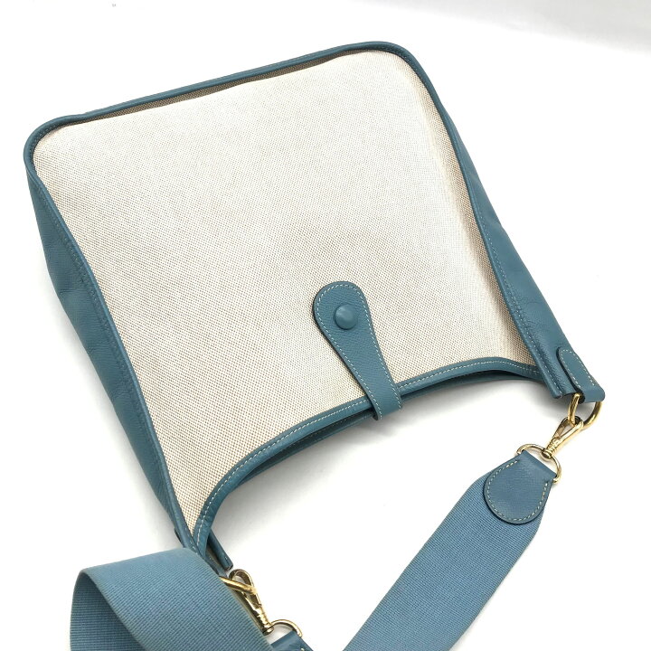 楽天市場】【中古】良品 HERMES エルメス エヴリンI トワル ブルー  