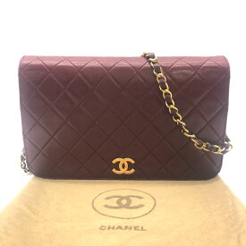 【中古】CHANEL シャネル ココマーク マトラッセ プッシュロック チェーン ショルダー バッグ ボルドー 良品 m12789