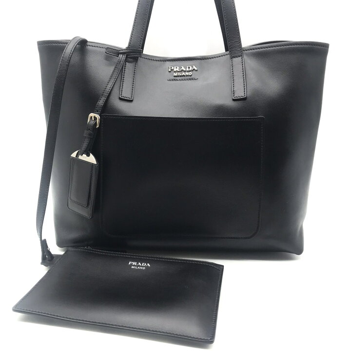 楽天市場】【中古】美品 PRADA プラダ オールレザー ハンド トート 