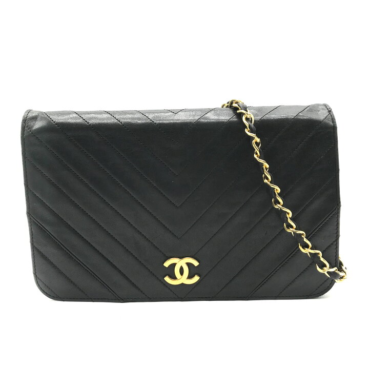 楽天市場】【中古】CHANEL シャネル ココマーク Vステッチ ラムスキン  
