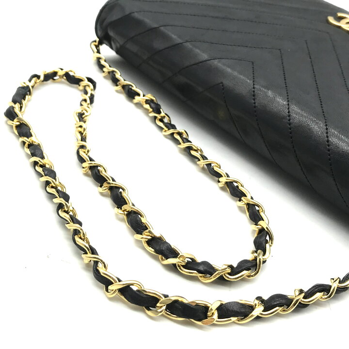 楽天市場】【中古】CHANEL シャネル ココマーク Vステッチ ラムスキン  