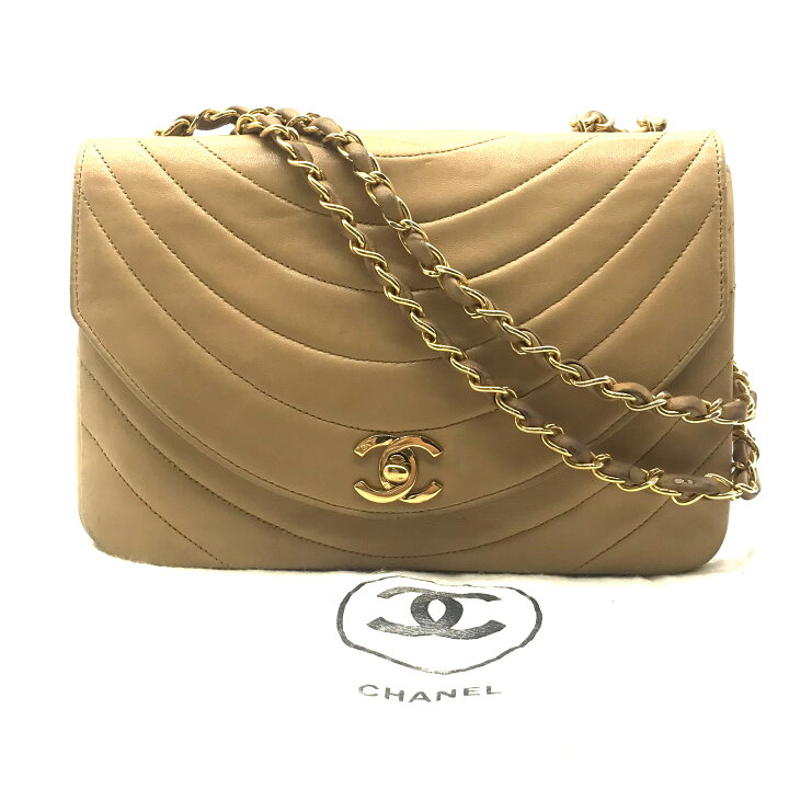楽天市場】【中古】CHANEL シャネル ラムスキン ハーフムーン ターン 