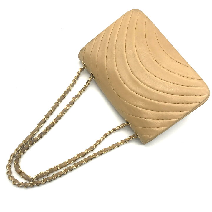 楽天市場】【中古】CHANEL シャネル ラムスキン ハーフムーン ターン 