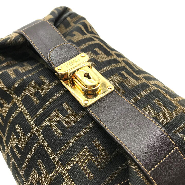 楽天市場】【中古】良品 FENDI フェンディ ズッカ キャンバス バニティ 