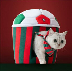ポルトガル代表コラボ サッカーボール型ペットハウス 小型犬 猫用 冬用 寝床 かわいい おしゃれ インテリア