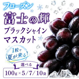 フローズン富士の輝 選べる 容量 冷凍ぶどう ひんやりスイーツ 山梨県産 ブラックシャインマスカット