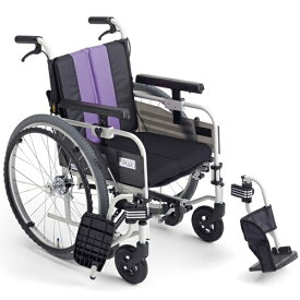 車椅子 軽量 折りたたみ MBY-41Bsw 車いす コンパクト 自動ブレーキ 転倒予防 とまっティ エアータイヤ 自走式 アルミ 車イス 介護用品 送料無料 ミキ 北海道 沖縄 各離島 送料別途必要