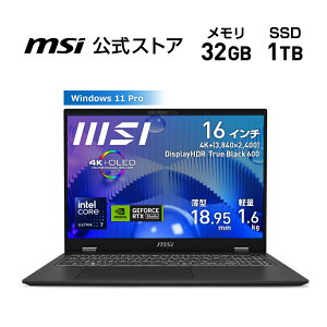 yMSIEVizVi Core Ultra7 vZbT[155H/NVIDIA GeForce RTX4060 LaptopGPU/32GB/1TBiM.2NVMej/1.6kg/16C`/Windows11 Pro/Prestige-16-AI-Studio-B1VFG-7003JPm[gp\R