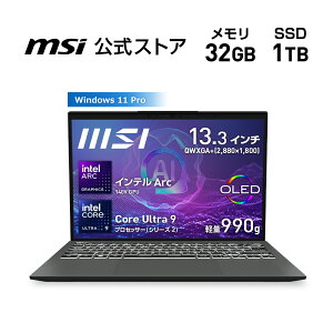 yMSIEVizCore Ultra 9 vZbT[ 288V/Ce Arc 140V GPU/32GB/1TBiM.2 NVMej/990g/13.3C`/Windows 11 Pro/m[gPC/Prestige-13-AI+Evo-A2VMG-6403JP; Copilot+ PCm[gp\R