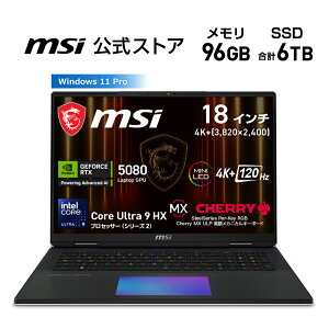NVIDIA GeForce RTX 5080 Laptop GPU /Core Ultra 9 vZbT[ 285HX/18C`/120Hz/96GB/6TB/ؒ/3.6kg/Q[~Om[gPC/Titan-18-HX-AI-A2XWIG-8350JP