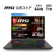 NVIDIA GeForce RTX 5080 Laptop GPU/Ryzen 9 8940HX/16インチ/240Hz/64GB/1TB（M.2 NVMe）/最大3時間（J…