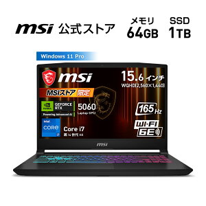 NVIDIA GeForce RTX 5060 Laptop GPU/Core i7 vZbT[ 14650HX/15.6C`/165Hz/64GB/1TBiM.2 NVMej/ؒ/2.35kg/Q[~Om[gPC/Katana-15-HX-B14WFK-0751JP