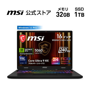y9/5-9/15 10OFFN[|tzNVIDIA GeForce RTX 5060 Laptop GPU/Core Ultra 9 vZbT[ 275HX/16C`/240Hz/32GB/1TBiM.2 NVMej/ؒ/2.5kg/Q[~Om[gPC/Crosshair-16-HX-AI-D2XWFKG-0953JP