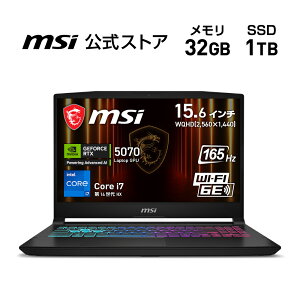 NVIDIA GeForce RTX 5070 Laptop GPU/Core i7 vZbT[ 14650HX/15.6C`/165Hz/32GB/1TBiM.2 NVMej/ؒ/2.4kg/Q[~Om[gPC/Katana-15-HX-B14WGK-1053JP