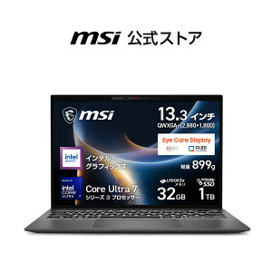 Core Ultra 7 �v���Z�b�T�[ 355/�C���e�� �O���t�B�b�N�X/32GB/1TB�iM.2 NVMe�j/��899g/�ő�12���ԁiJEITA 3.0 ����Đ����j�A�ő�15���ԁiJEITA 3.0 �A�C�h�����j/13.3�C���`/Windows 11 Home/�m�[�gPC/Prestige-13-AI A3M