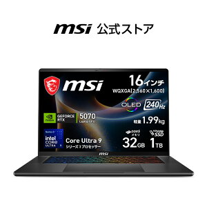 NVIDIA GeForce RTX 5070 Laptop GPU/Core Ultra 9 �v���Z�b�T�[ 386H/16�C���`/240Hz/32GB/1TB�iM.2 NVMe�j/�ő�10���ԁiJEITA 3.0 ����Đ����j�A�ő�13���ԁiJEITA 3.0 �A�C�h�����j/��1.99kg/�Q�[�~���O�m�[�gPC/Stealth-16-A