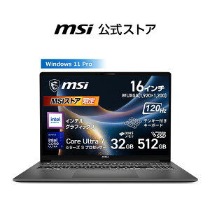 Core Ultra 7 �v���Z�b�T�[ 355/�C���e�� �O���t�B�b�N�X/32GB/512GB�iM.2 NVMe�j/��1.75kg ���\���ɂ��قȂ�ꍇ���������܂��B/16�C���`/Windows 11 Pro/�m�[�gPC/Modern-16S-AI+G3MG-1601JP; Copilot+ PC