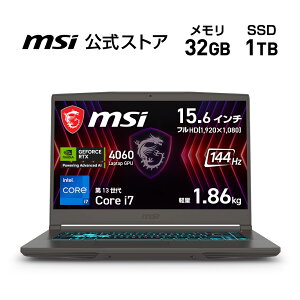 NVIDIA GeForce RTX 4060 Laptop GPU/Core i7-13620H/15.6C`/144Hz/32GB/1TBiM.2 NVMej/ő4ԁiJEITA 3.0 ĐjAő7ԁiJEITA 3.0 AChj/1.86kg/Q[~Om[gPC/Thin-15-B13VF-5018JP