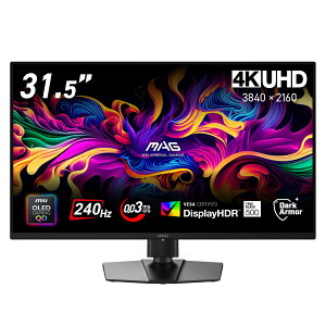 �y�\�񏤕i3��26�������\��zMSI �Q�[�~���O���j�^�[ MAG 321UP QD-OLED X24/31.5�C���`/240Hz/0.03ms�iGTG�j/4K UHD�i3,840 × 2,160�j/QD-OLED/HDMI/DP/FreeSync Premium Pro/HDR/3�N�ۏ�