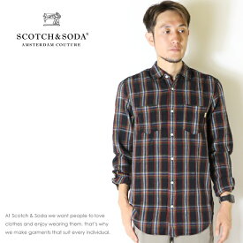 【セール 40％OFF】【スコッチ&ソーダ SCOTCH&SODA スコッチアンドソーダ】 長袖シャツ シャツ チェック メンズ men's 国内正規品 インポート ブランド 海外ブランド 61433 M-shirts