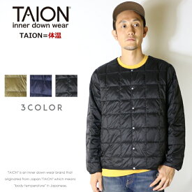 【タイオン taion TAION】 インナーダウン ダウン ダウンジャケット クルーネック 体温 メンズ men's ドメスティック ブランド TAION-104 M-outer