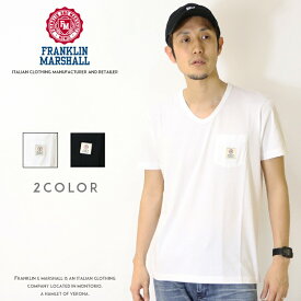 【セール 50％OFF】【フランクリン マーシャル FRANKLIN & MARSHALL】 tシャツ 半袖 Vネック ポケット ロゴ 定番 アメカジ franklin&marshall men's メンズ 国内正規品 インポート ブランド 海外ブランド 45181-4016