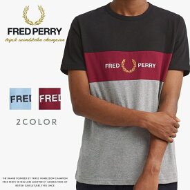 【FRED PERRY フレッドペリー】 Tシャツ 半袖 ロゴ 刺繍 メンズ men's 国内正規品 インポート ブランド 海外ブランド M8530