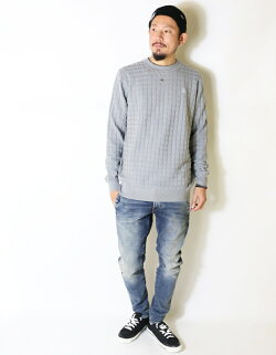 【G-STARRAWジースターロウ】ニットセーター綿ニットクルーネック長袖ジースターローgstarメンズmen's国内正規品インポートブランド海外ブランドD18849-5613