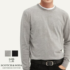 【セール 40％OFF】【スコッチ&ソーダ SCOTCH&SODA スコッチアンドソーダ】 ニット セーター クルーネック 無地 ワンポイント シンプル メンズ 国内正規品 インポート ブランド 海外ブランド 45439 M-knit