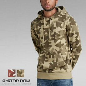 【セール 30％OFF 】【G-STAR RAW ジースターロウ】 パーカー スウェット プルオーバー フード 迷彩 カモフラージュ 長袖 ロゴ ジースターロー gstar メンズ 国内正規品 インポート ブランド 海外ブランド D21160-C365