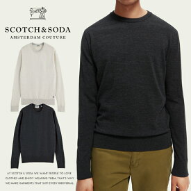 【セール 30％OFF】【スコッチ&ソーダ SCOTCH&SODA スコッチアンドソーダ】ニット セーター クルーネック 無地 メンズ 国内正規品 インポート ブランド 海外ブランド 65450 M-knit