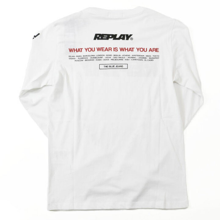 楽天市場】【REPLAY リプレイ】 tシャツ 長袖 ロンt プリント ロゴ 