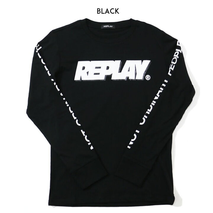 楽天市場】【REPLAY リプレイ】 tシャツ 長袖 ロンt プリント ロゴ 