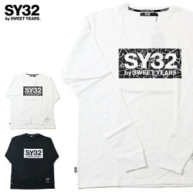 SY32 by SWEET YEARS エスワイサーティトゥ ロンt 長袖tシャツ ロゴ プリント 定番 スポーツ系 サッカー イタリアブランド 大人カジュアル メンズ 正規品 インポート ブランド 海外ブランド 13039J